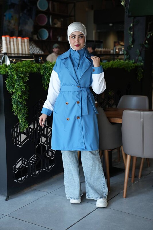 FOR YOU MODA - 5040-2-11S- ترانش قطعتين ازرق (1)