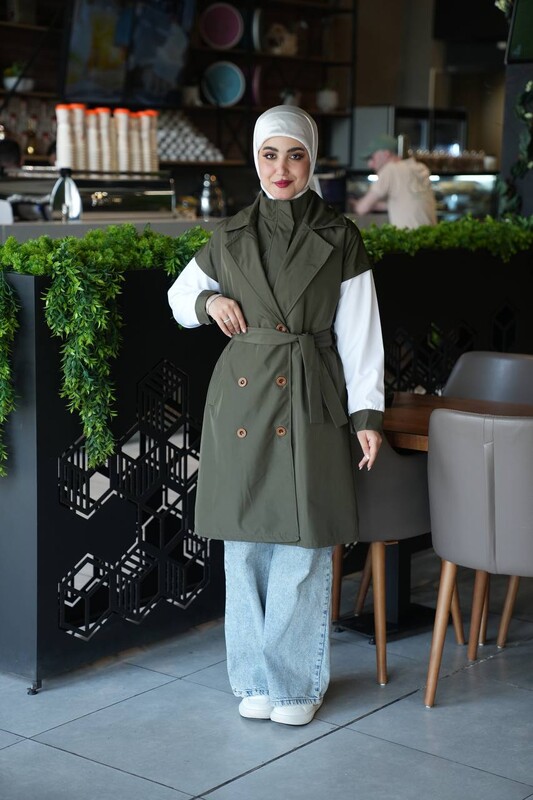 FOR YOU MODA - 5040-4-11S- ترانش قطعتين خاكي