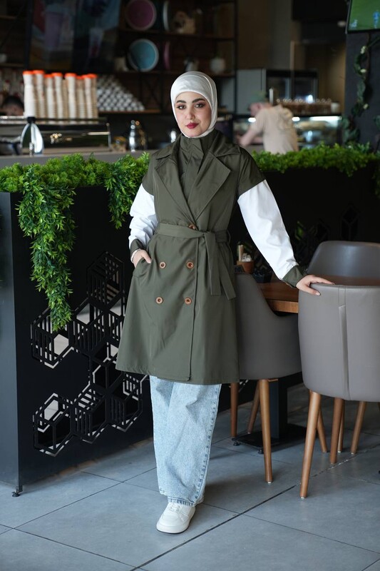 FOR YOU MODA - 5040-4-11S- ترانش قطعتين خاكي (1)