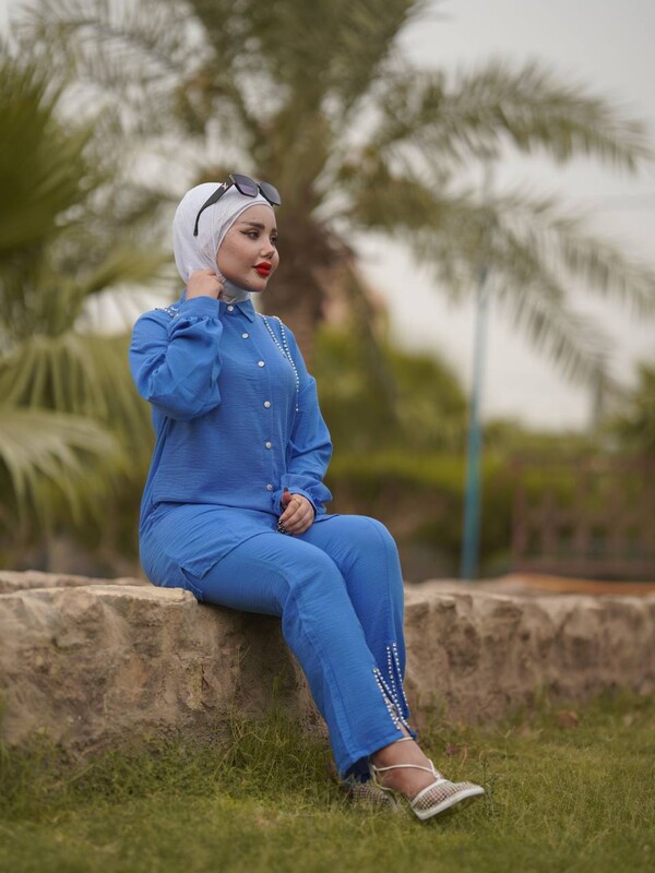 UMS - 5348-17M-3 طقم قطعتين - ازرق