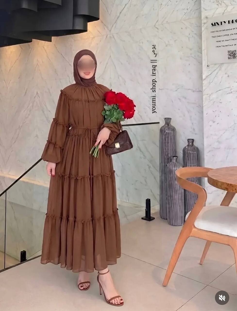 FOR YOU MODA - 5522-24M- فستان شيفون -جوزي 2
