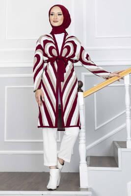 RAF - 60080-2-85S جاكيت مع حزام - احمر (1)