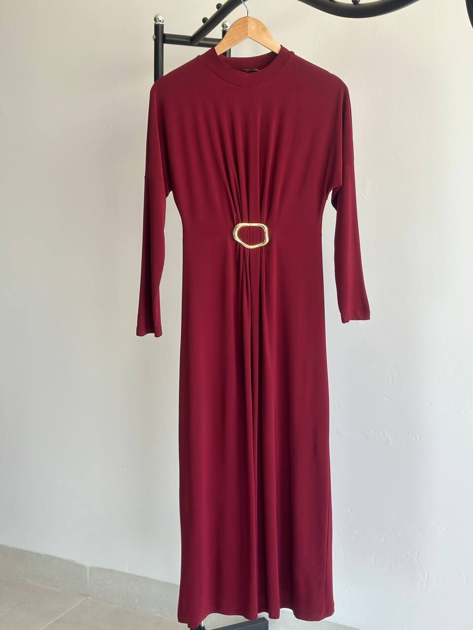 Rita - 61558-17G-4 فستان لون - ماروني 