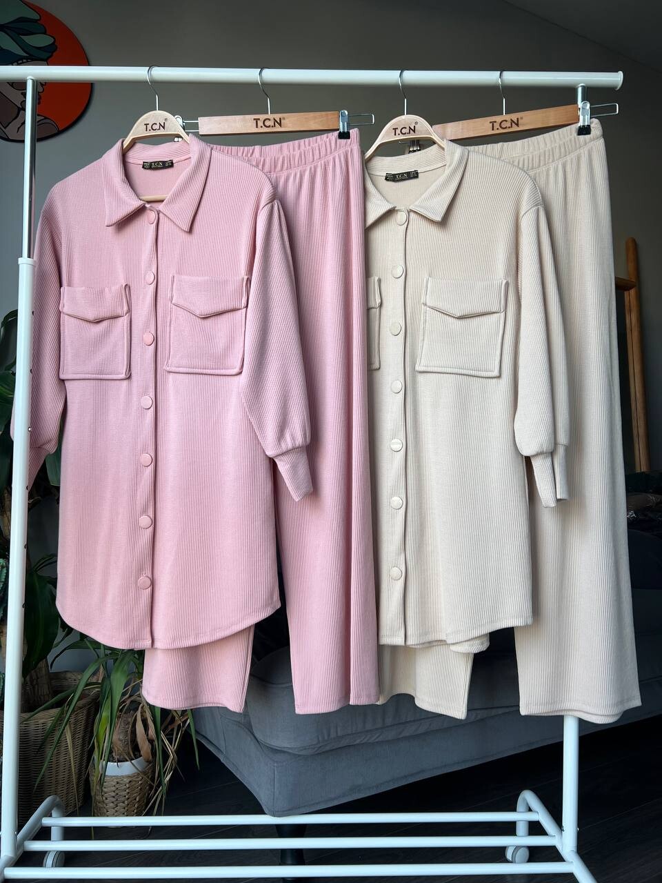 TC - 6199-93Y-7 طقم قطعتين سادة - وردي TC - 6199-93Y-7 طقم قطعتين سادة - وردي