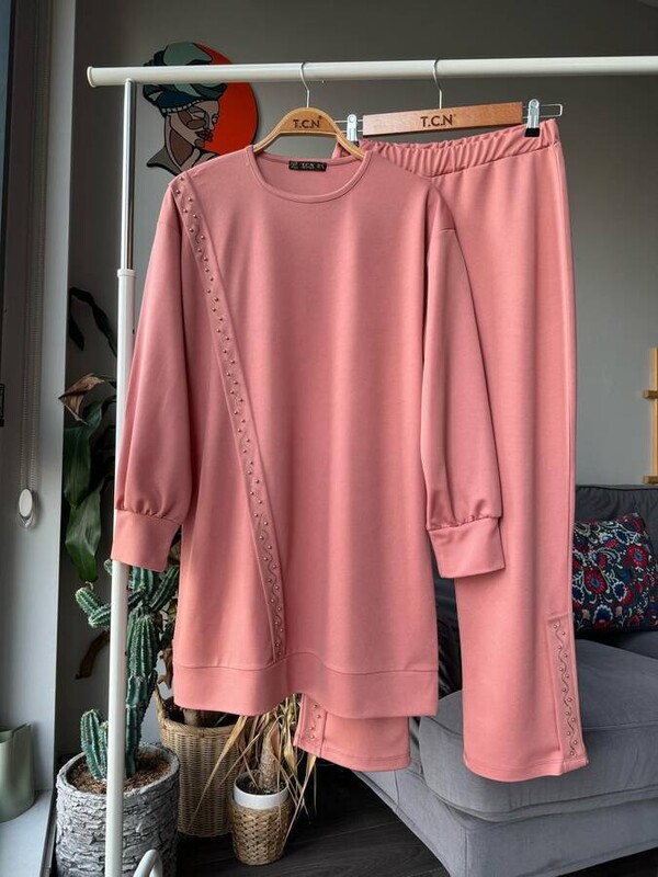 TC - 6356-43M--5 طفم قطعتين - وردي