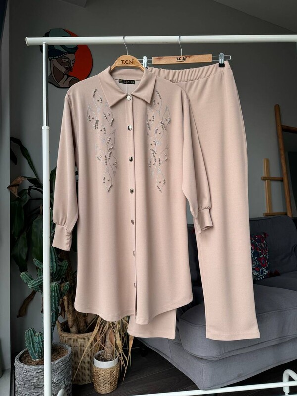 TC - 6358-30M-2 طقم قطعتين - بيج