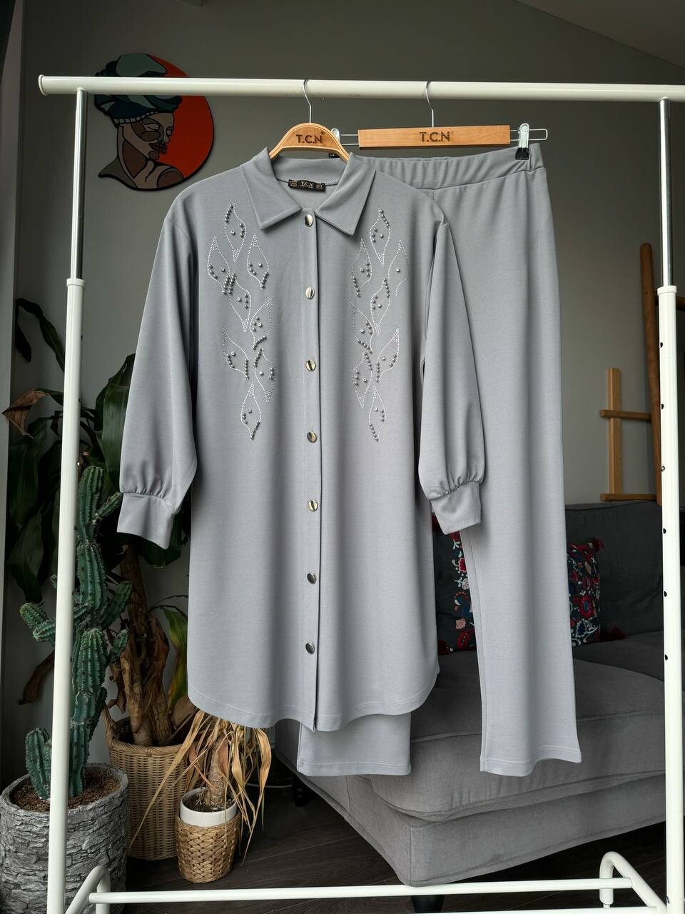 TC - 6358-30M-3 طقم قطعتين - رصاصي TC - 6358-30M-3 طقم قطعتين - رصاصي