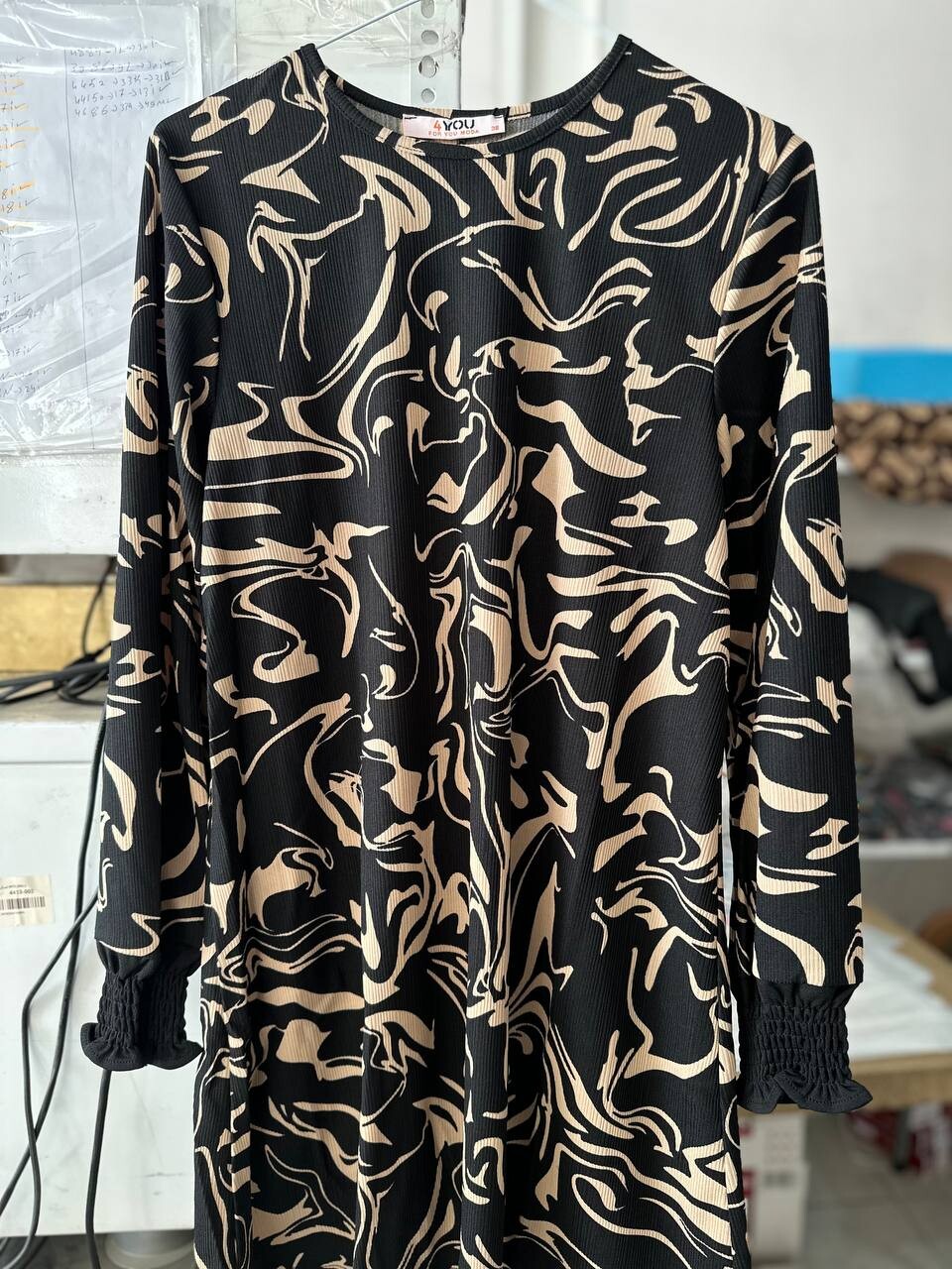 TC - 6360-90S-3 تونيك اسود وبيج 