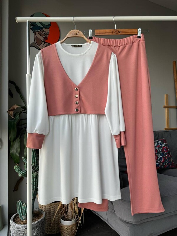 TC - 6360-90S-5 طقم قطعتين - وردي