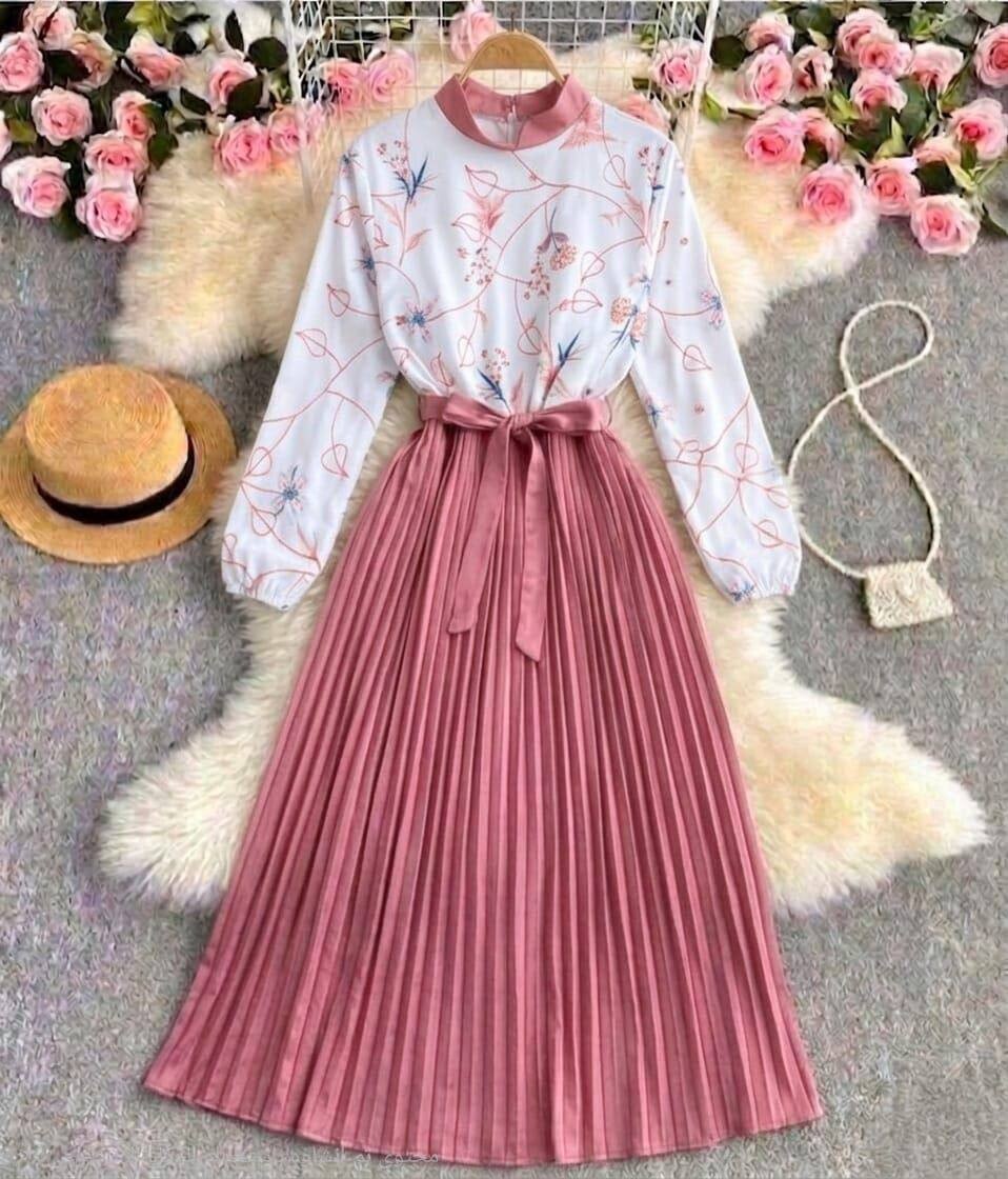 FOR YOU MODA - 6543-1I- 4 فستان مورد -وردي 