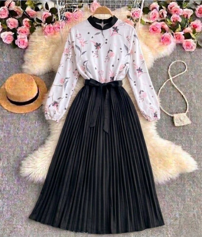 FOR YOU MODA - 6543-1I-1 فستان مورد- اسود