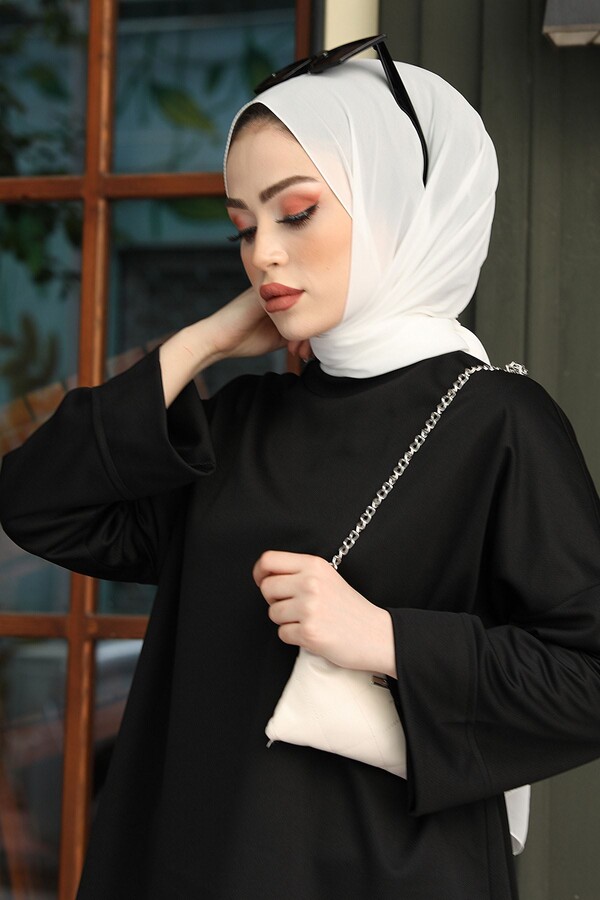 7162-22I-1 طقم قطعتين سادة - اسود - Thumbnail