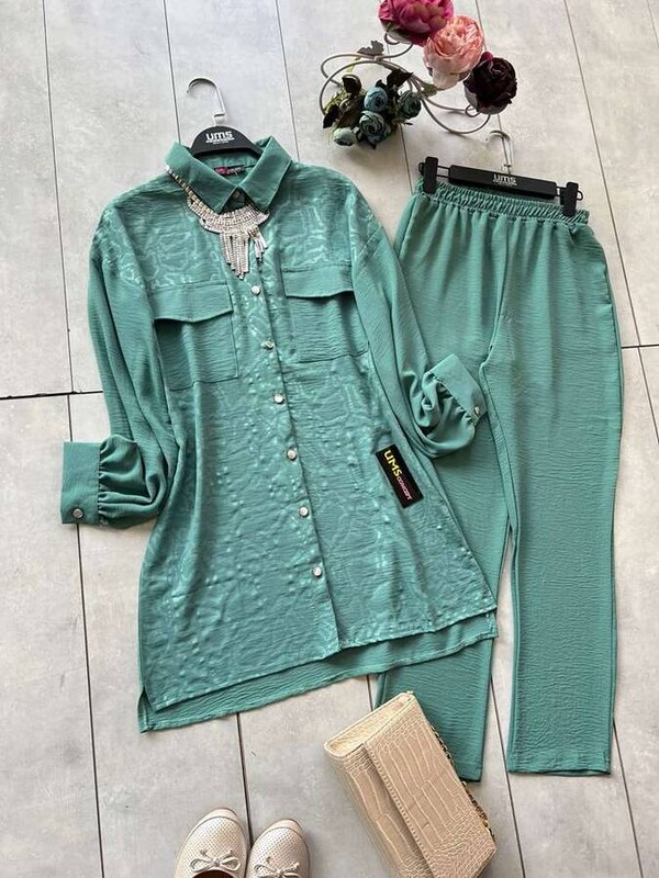 UMS - 7272-2B-5 طقم قطعتين - اخضر غامق