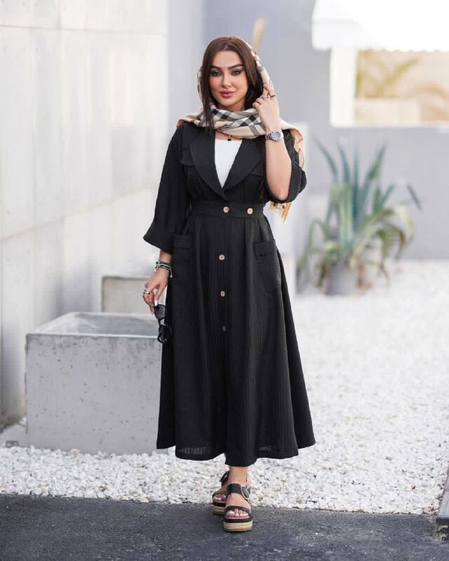 FOR YOU MODA - 7657-33F-1 فستان -اسود