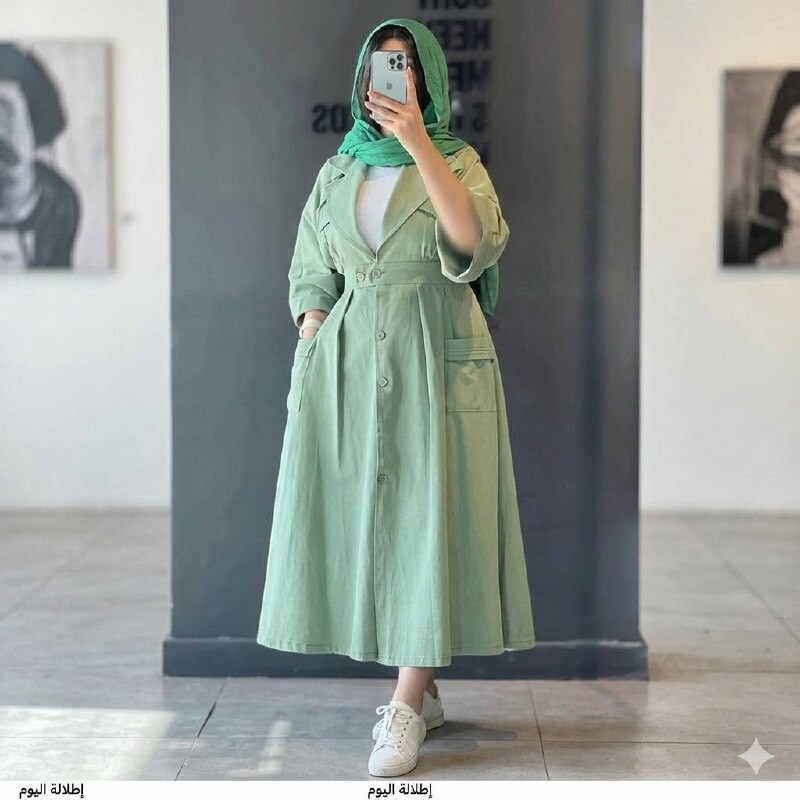 FOR YOU MODA - 7657-33F-4 فستان -اخضر