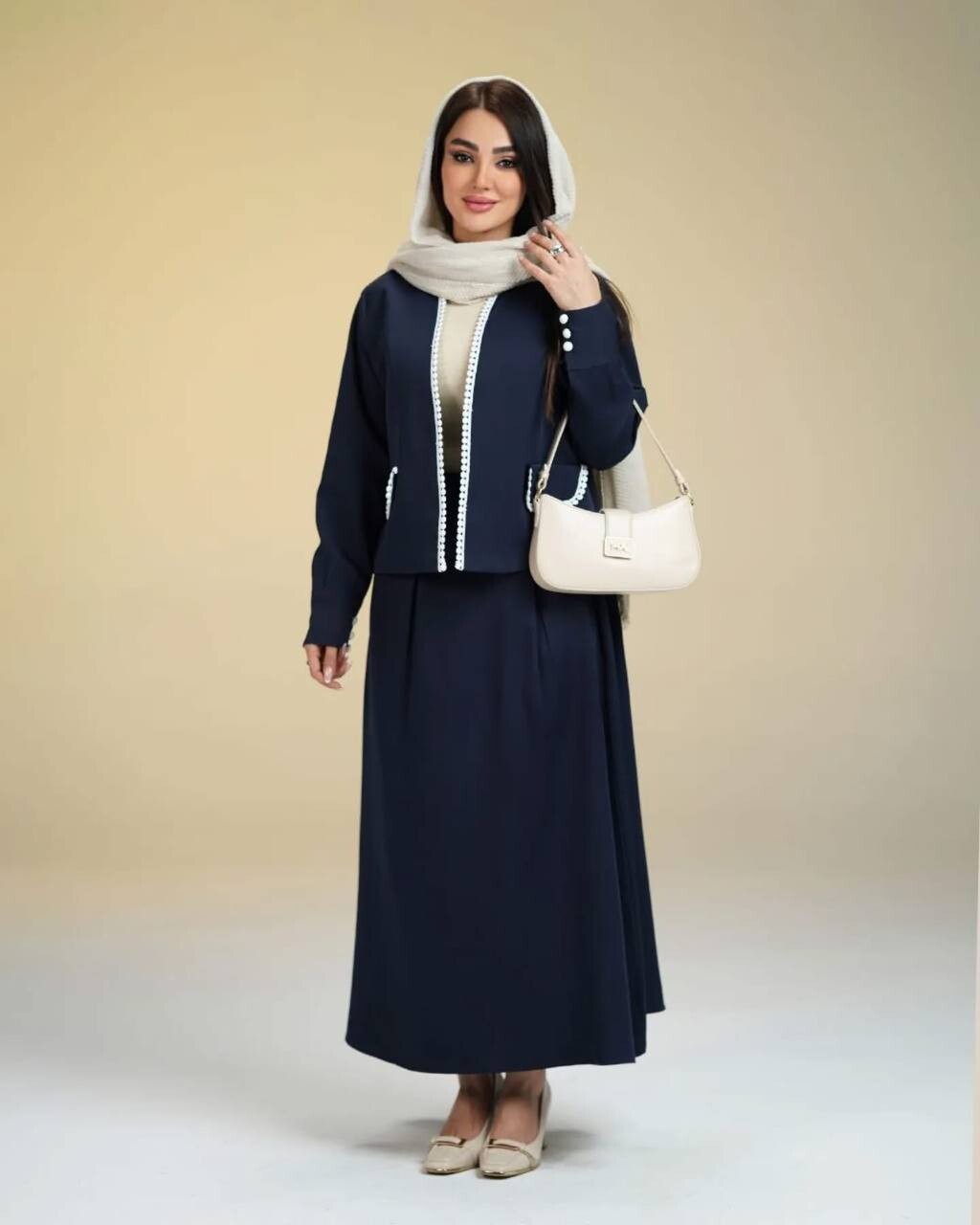 FOR YOU MODA - 7658-10K-3 سوت تنوره -نيلي 