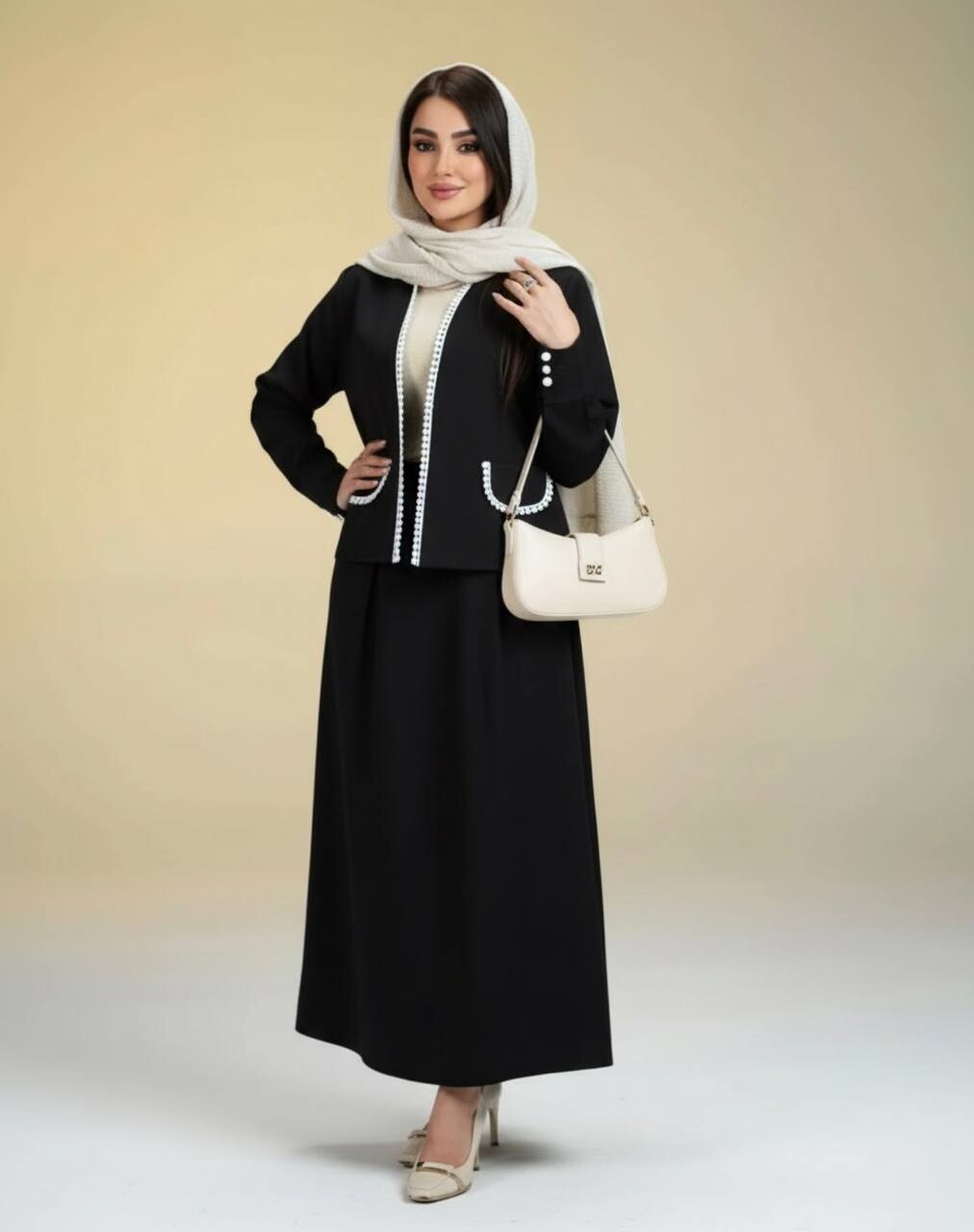 FOR YOU MODA - 7658-10K-1 سوت تنوره- اسود