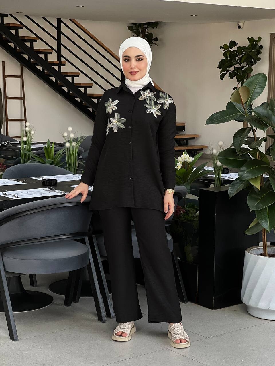 7756-33K-1 سوت قطعتين - اسود - Thumbnail