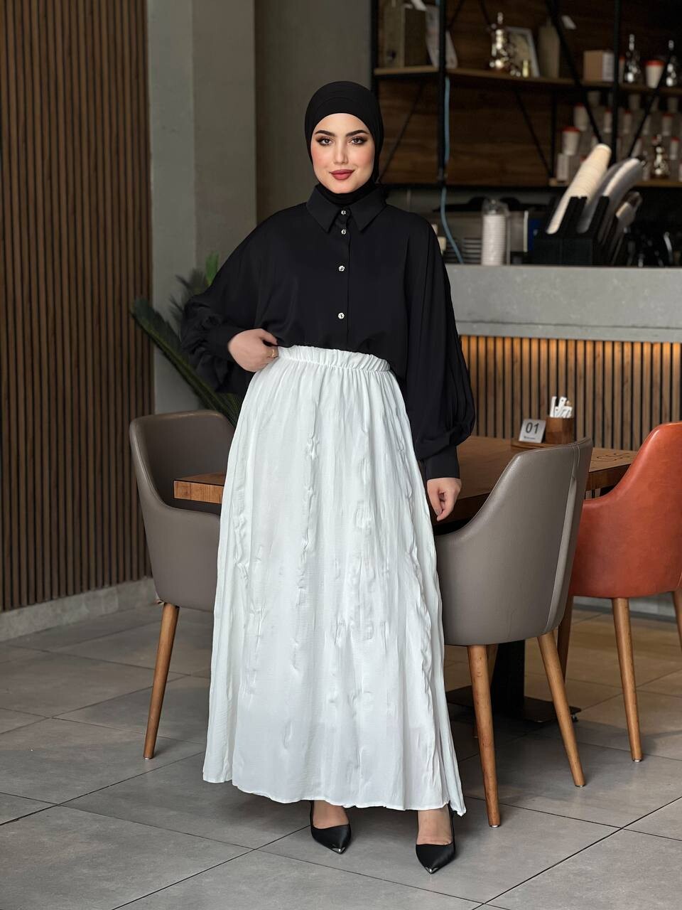 7757-53A-7 تنوره لون - ابيض - Thumbnail