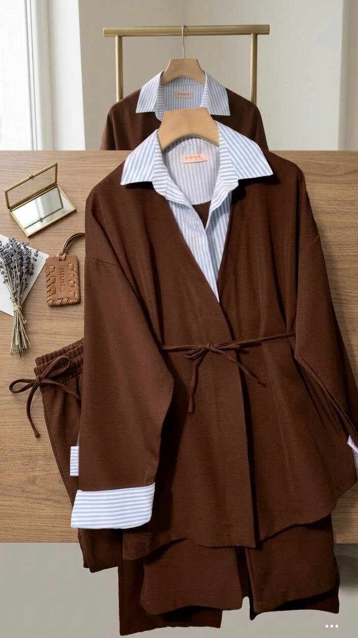 FOR YOU MODA - 7856-20I- سوت ينطرون قميص متصل - جوزي 2