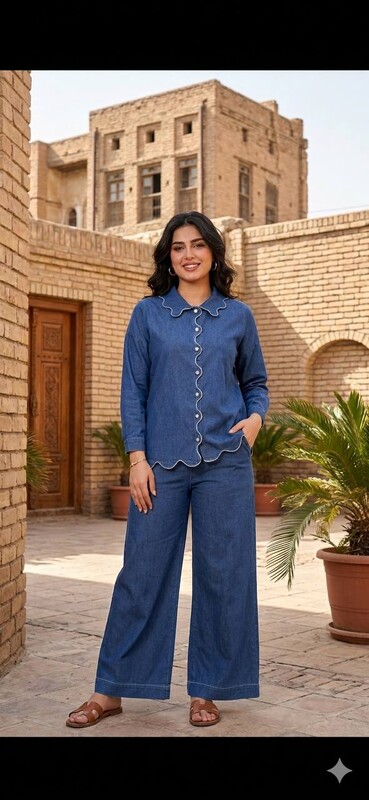 FOR YOU MODA - 7858-13N-1سوت بنطرون- جينز