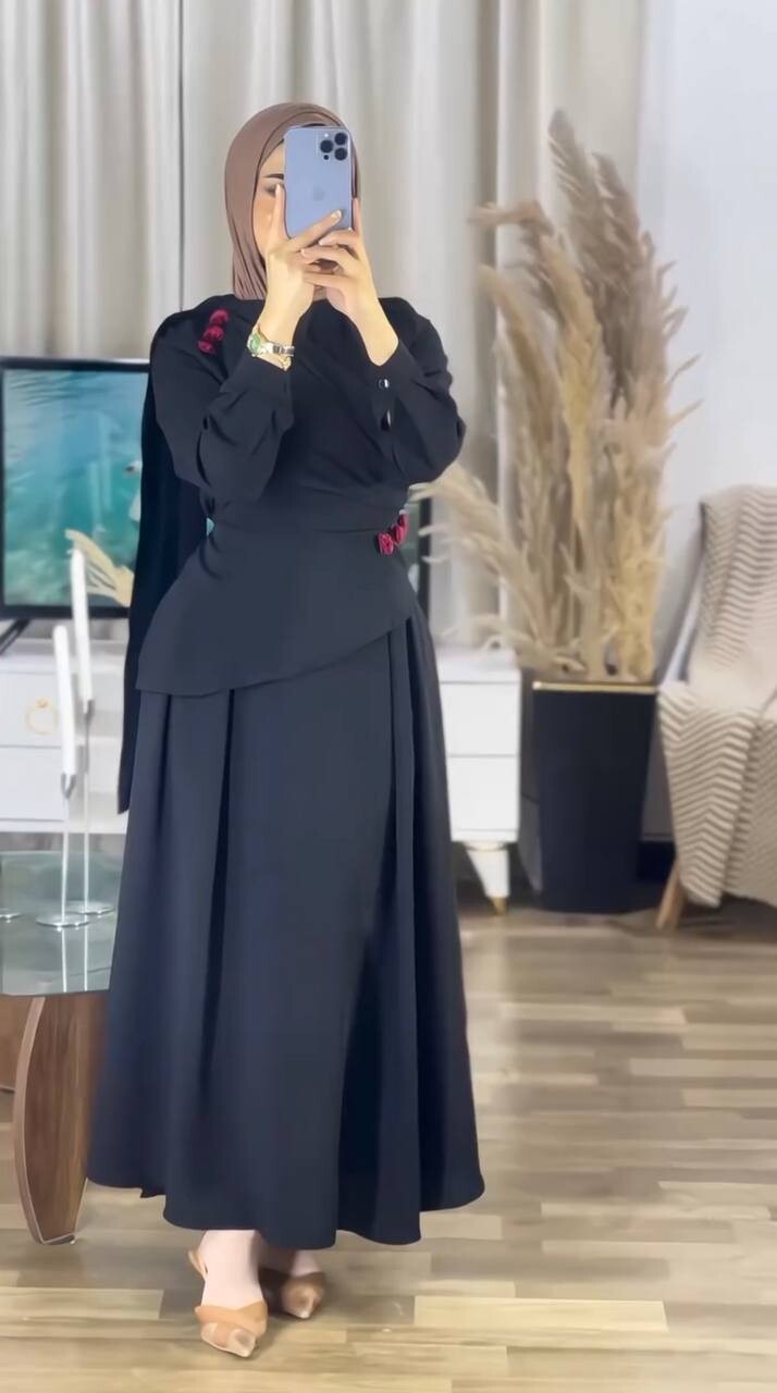 FOR YOU MODA - 8320-41O-فستان - نيلي2