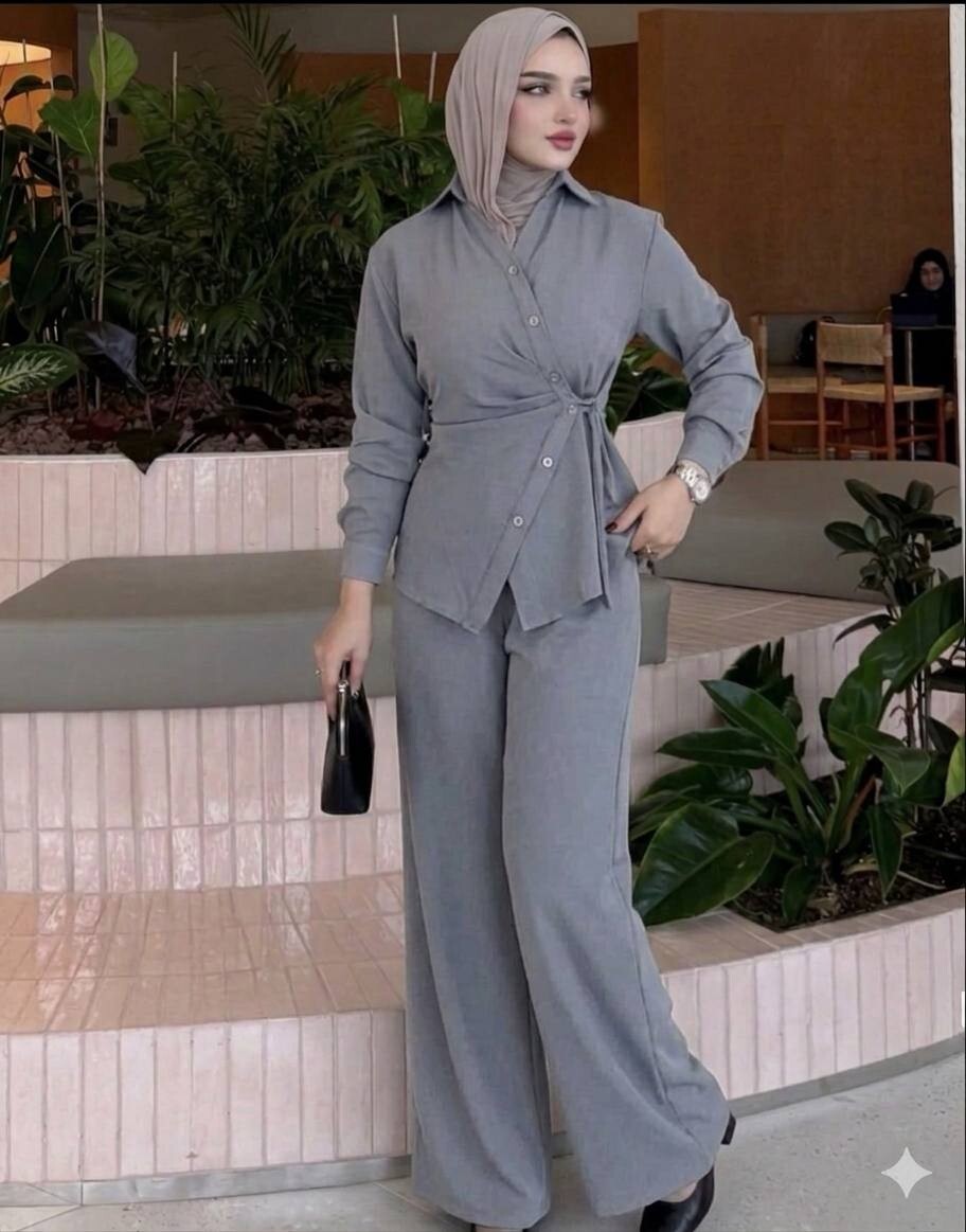 FOR YOU MODA - 8745-41L-سوت بنطرون -رصاصي 2 (1)