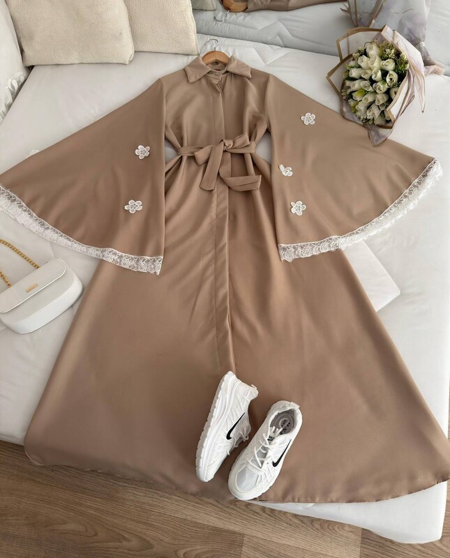 FOR YOU MODA - 8789-34N-فستان -جوزي فاتح 5