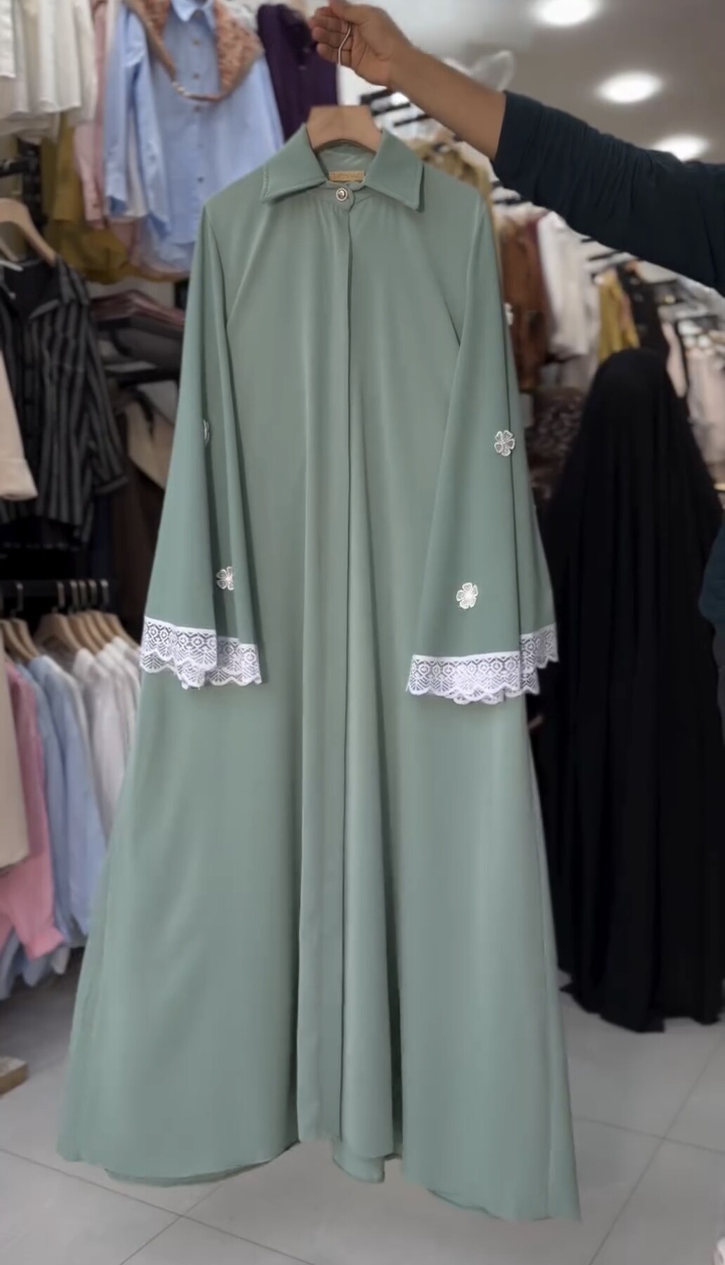 FOR YOU MODA - 8789-34N- 4 فستان -فستقي 