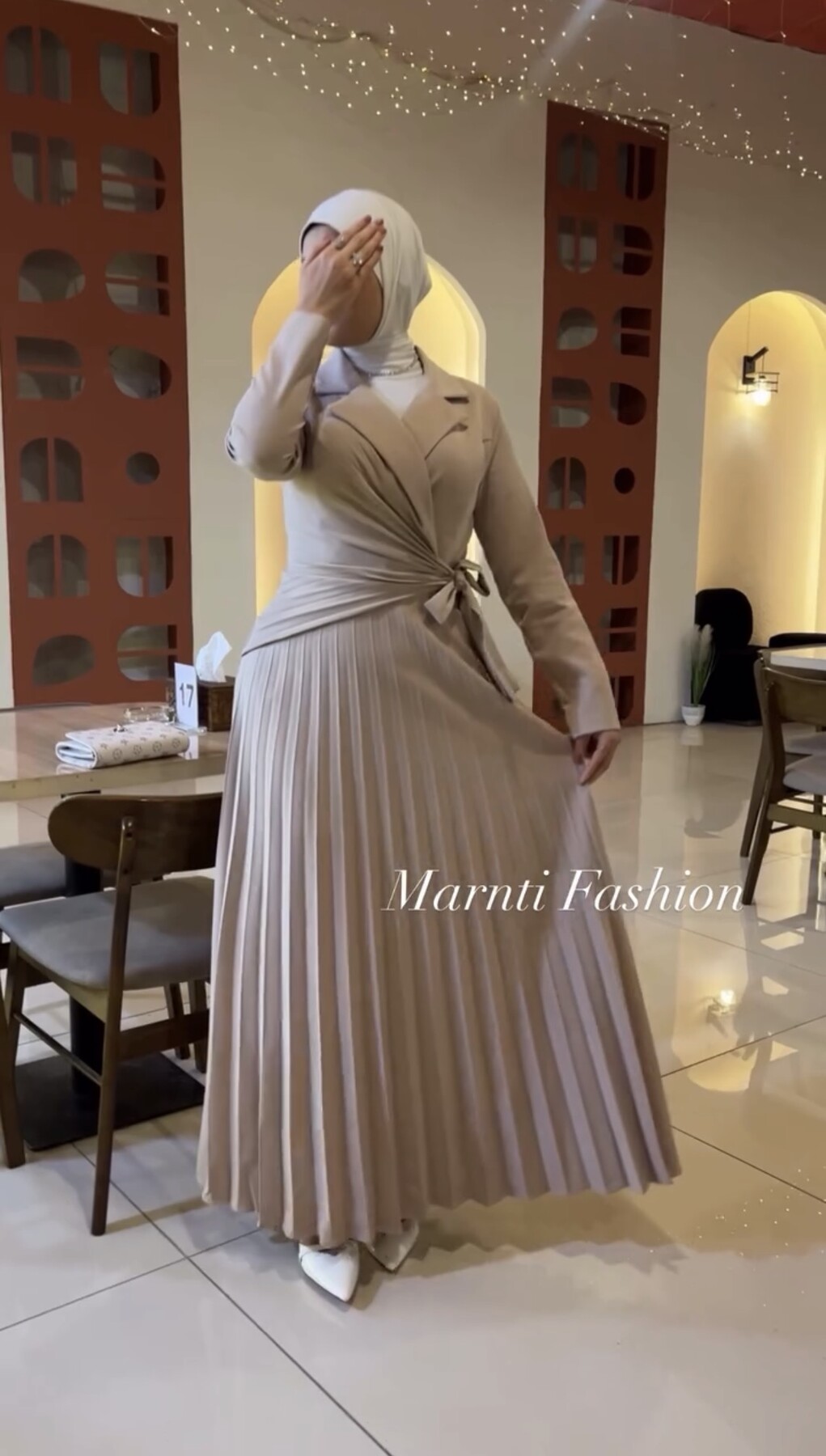 FOR YOU MODA - 8791-14N- فستان -بيج 2