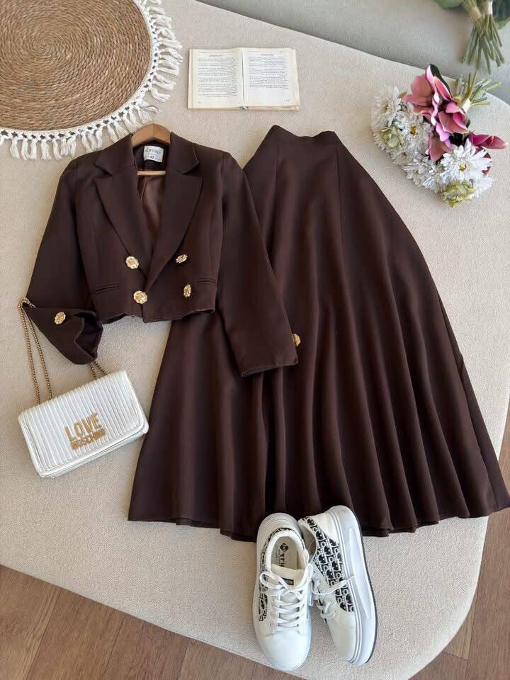 FOR YOU MODA - 8803-1F-4-طقم تنورة جوزي