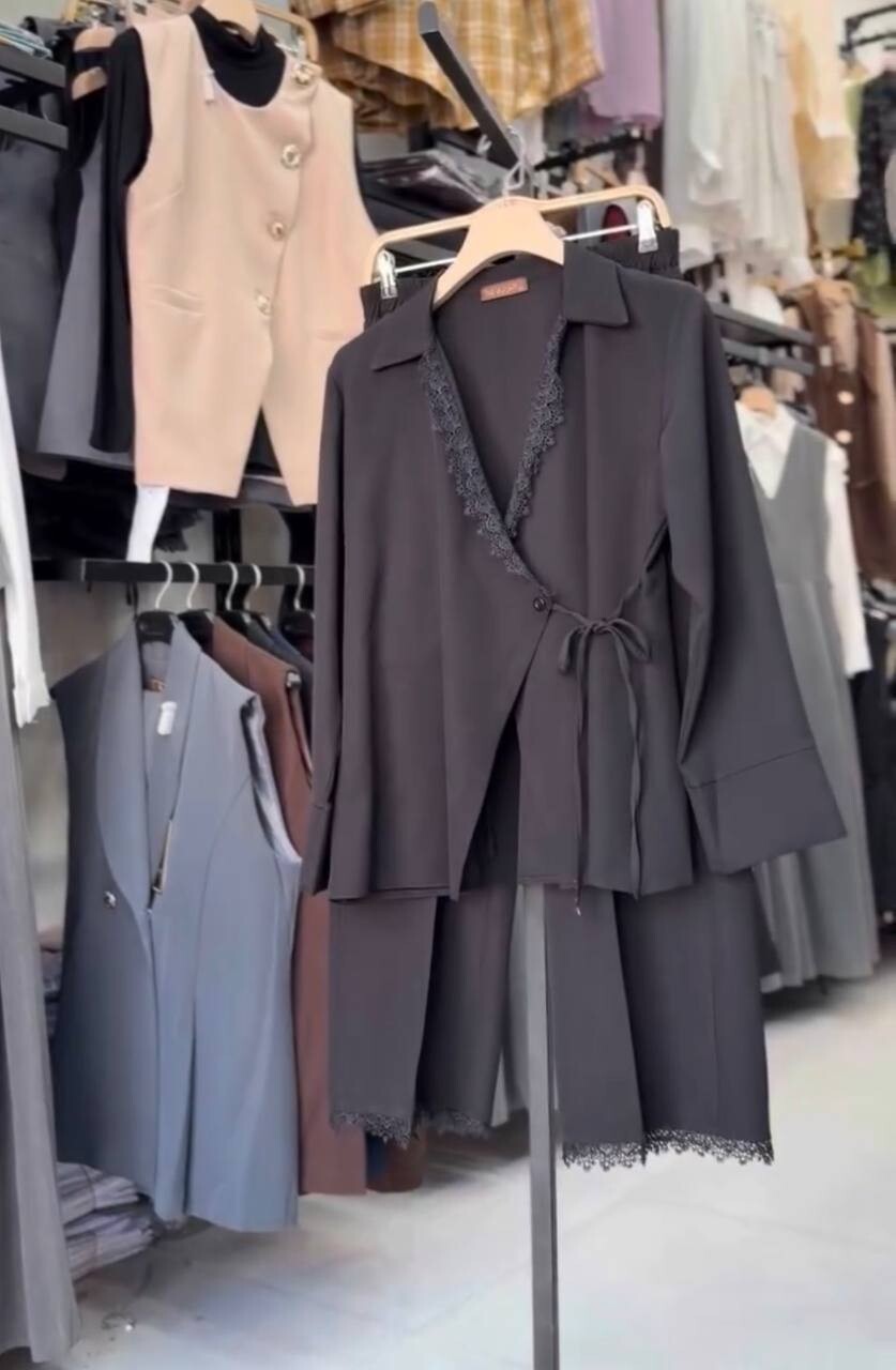 FOR YOU MODA - 8809-17N-1-سوت بنطرون اسود