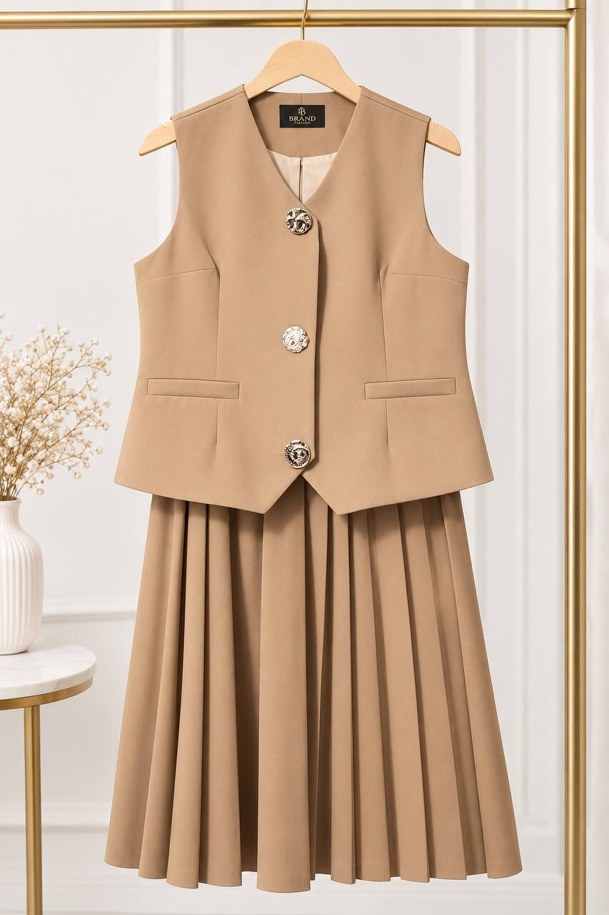 FOR YOU MODA - 8815-k9-سوت تنوره -قهوئي6