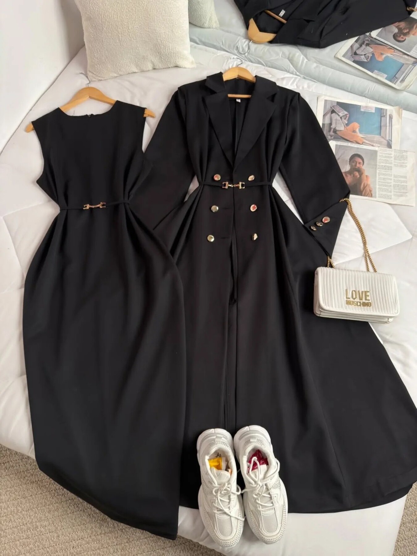 FOR YOU MODA - 8825-41O-فستان قطعتين - اسود 1