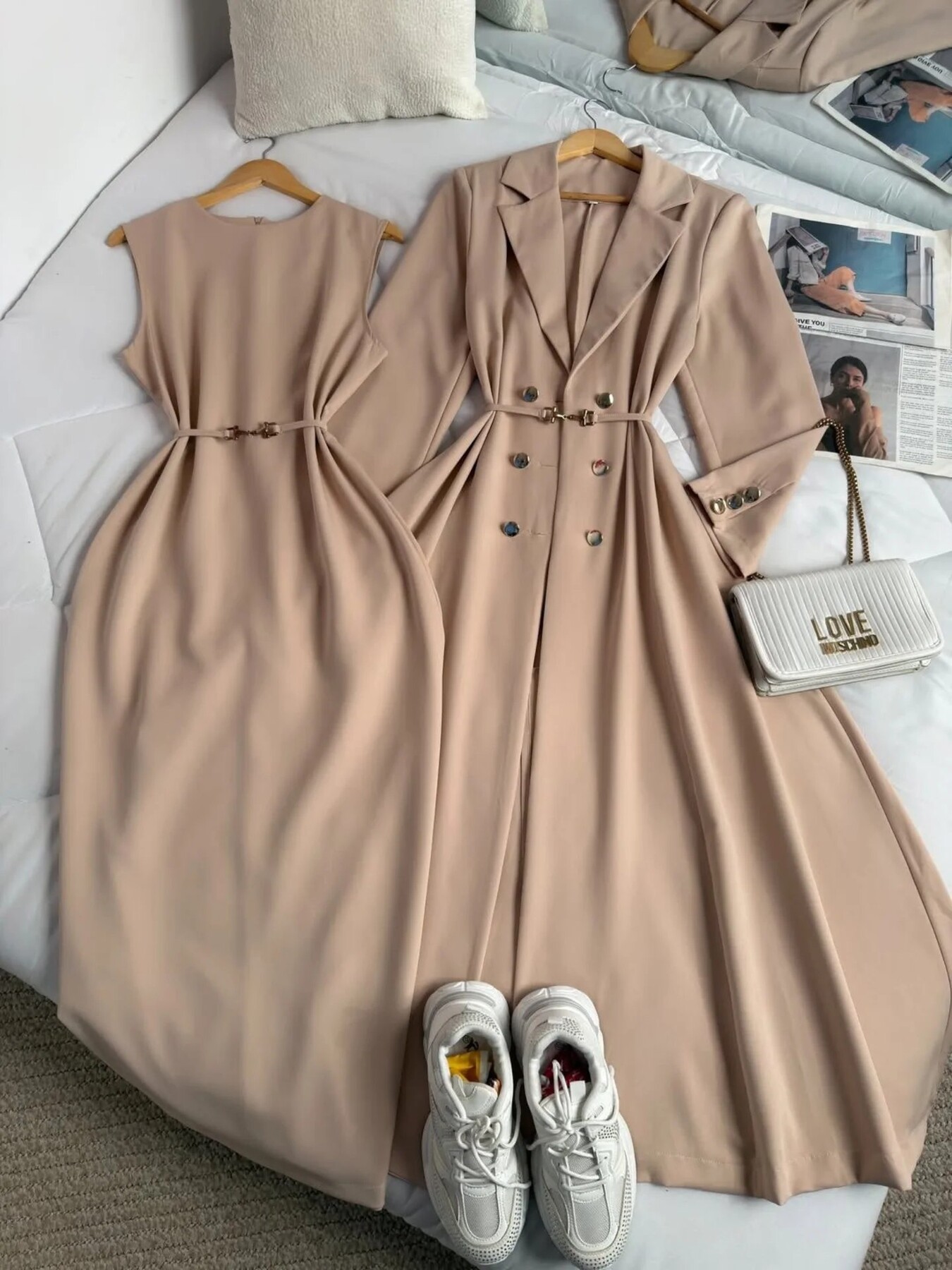 FOR YOU MODA - 8825-41O-فستان قطعتين - نسكافيه 2