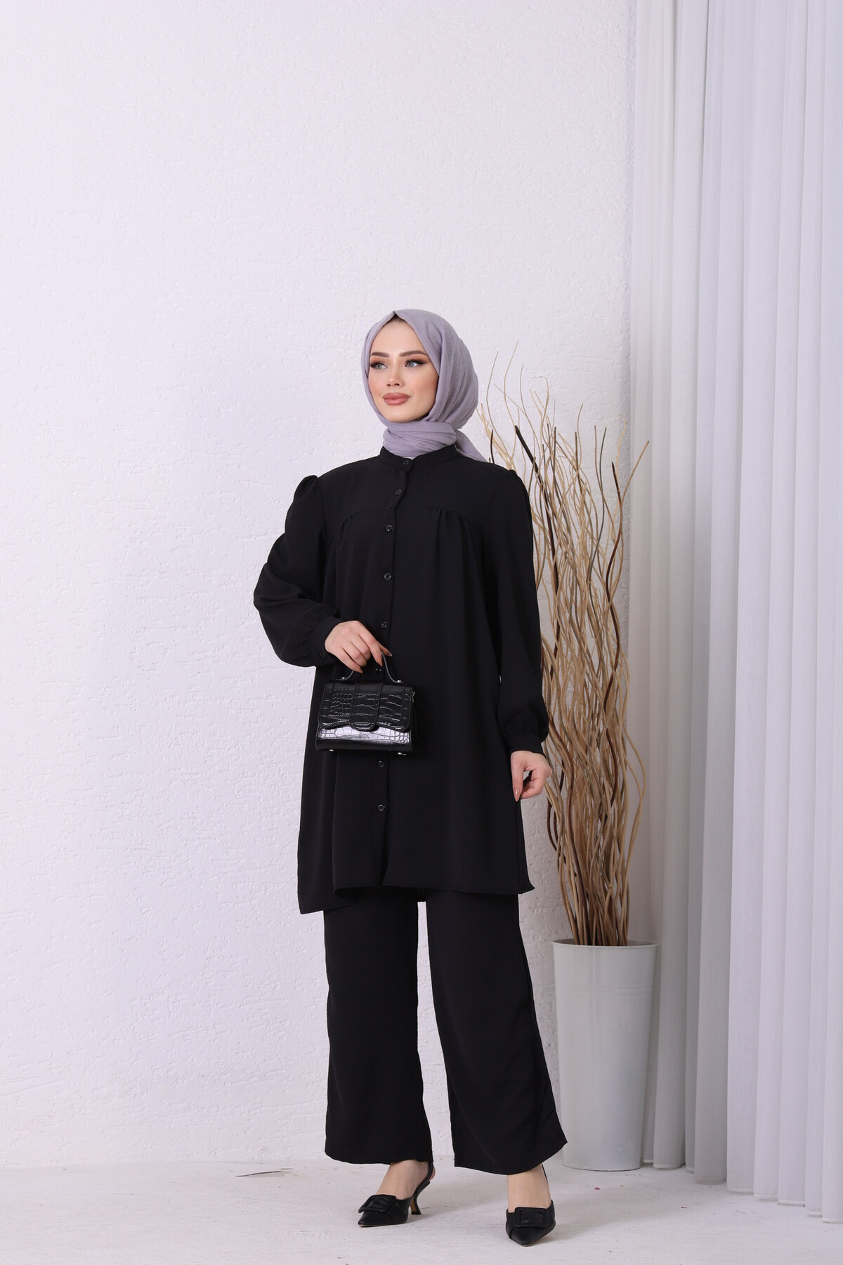 8854-28i-1 طقم قطعتين - اسود - Thumbnail