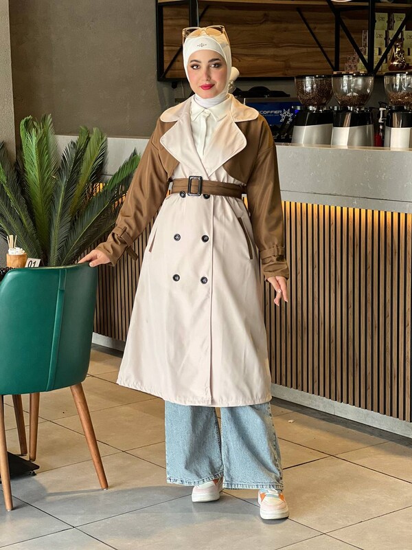 FOR YOU MODA - 8858-65S-3 ترانش كوت لونين جوزي