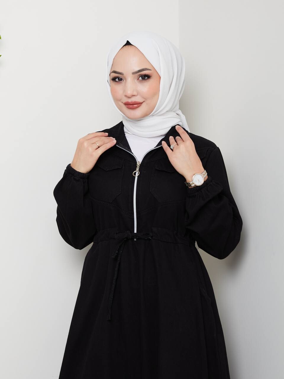 8899-1K-فستان جينز اسود 1 - Thumbnail