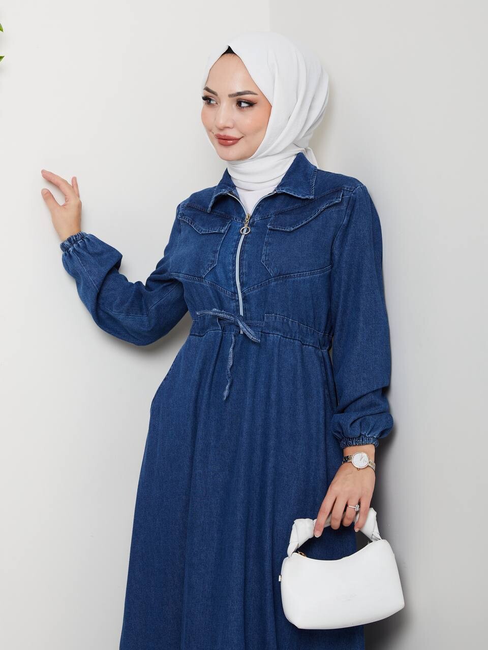 8899-1Kفستان جينز غامق 2 - Thumbnail