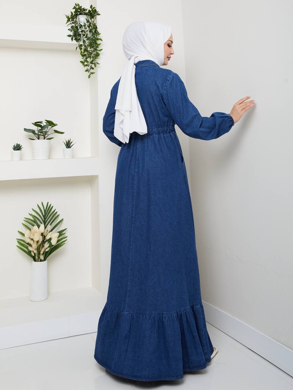 FOR YOU MODA - 8899-1Kفستان جينز غامق 2 (1)