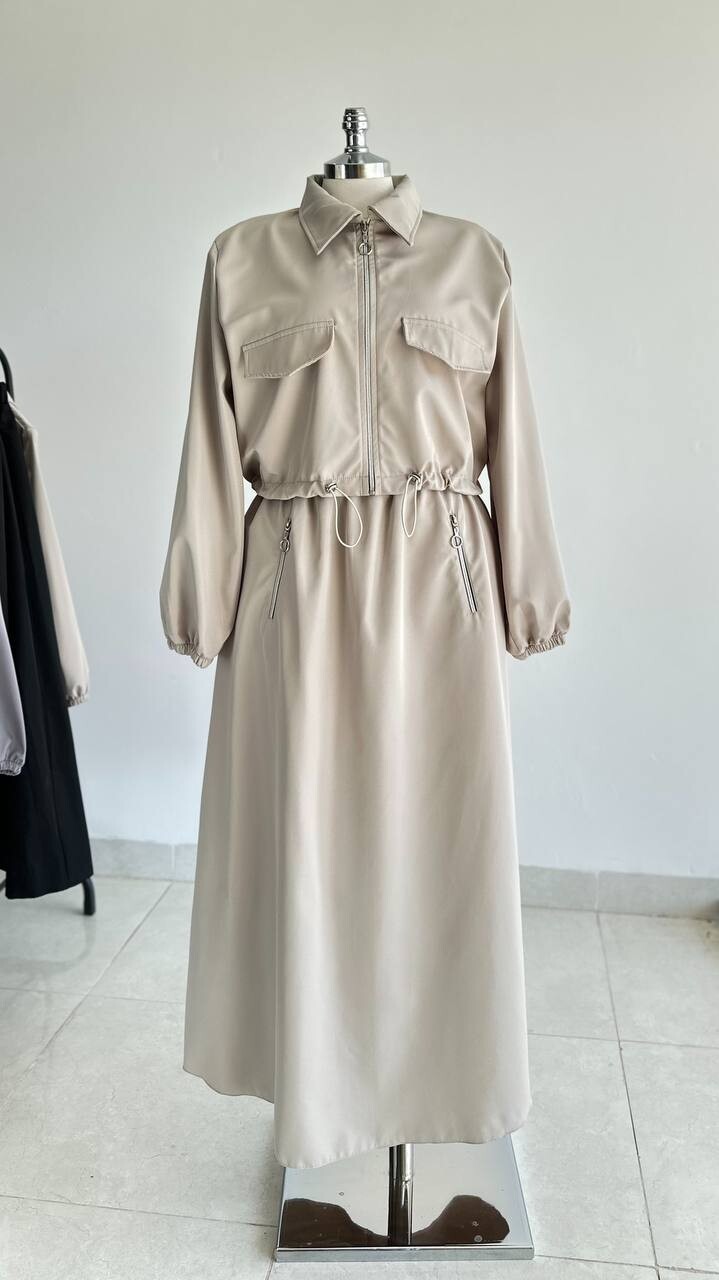 FOR YOU MODA - 9033-5J-سوت قطعتين بيج 2