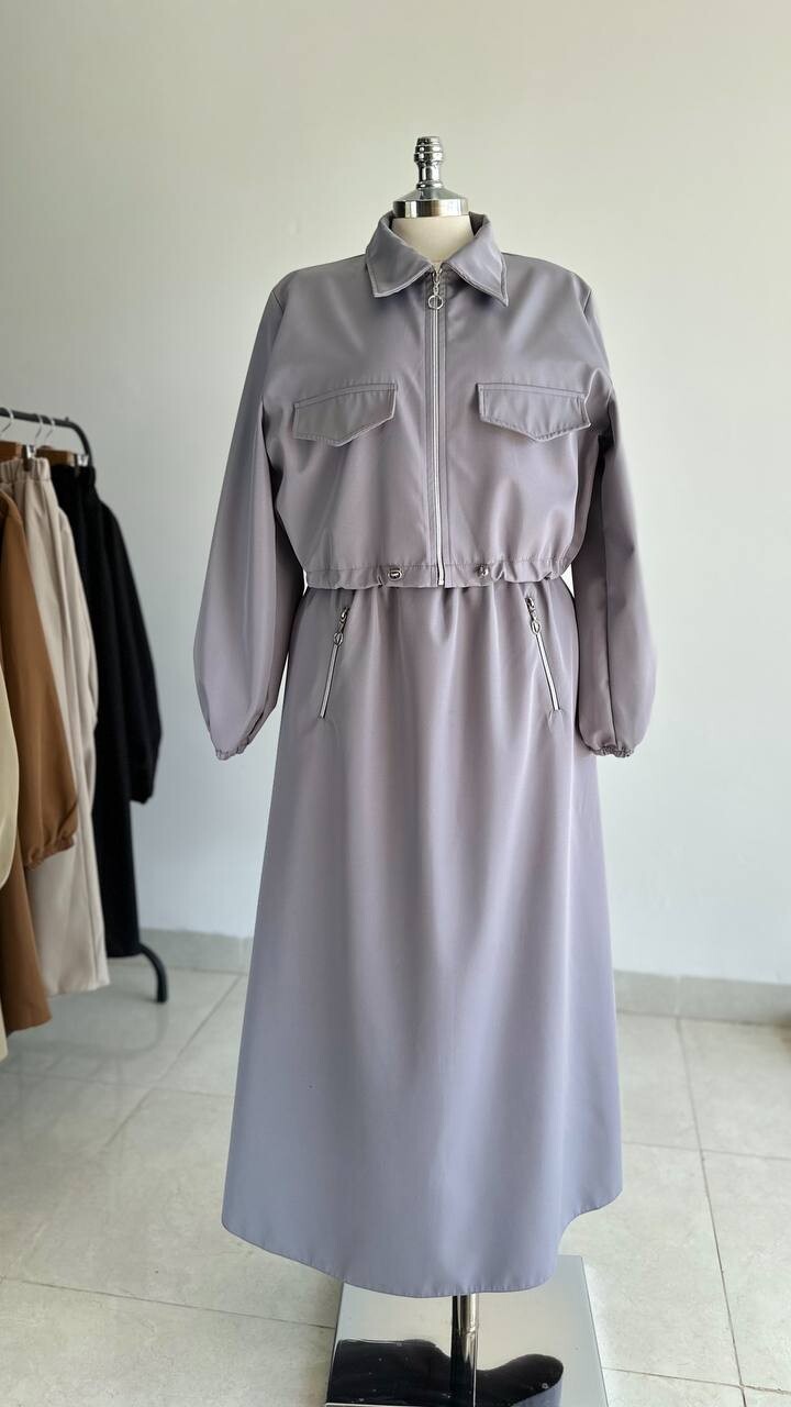 FOR YOU MODA - 9033-5J- سوت قطعتين رصاصي 5