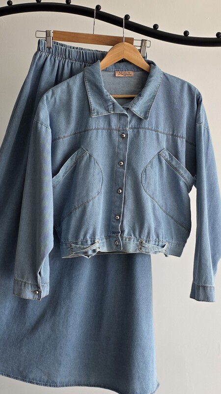 FOR YOU MODA - 9099-1L-سوت جينزه فاتح 1