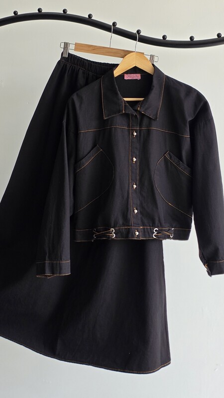 FOR YOU MODA - 9099-1L- سوت جينز اسود 2