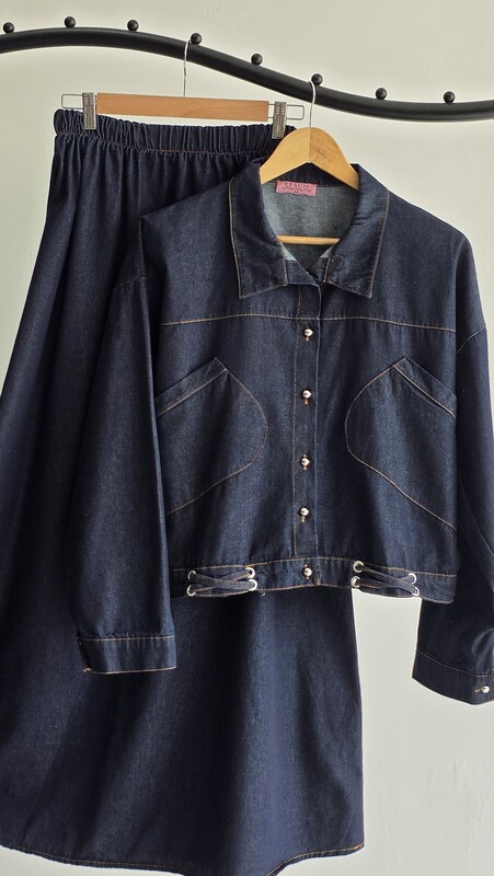 FOR YOU MODA - 9099-1L-سوت جينز غامق 3