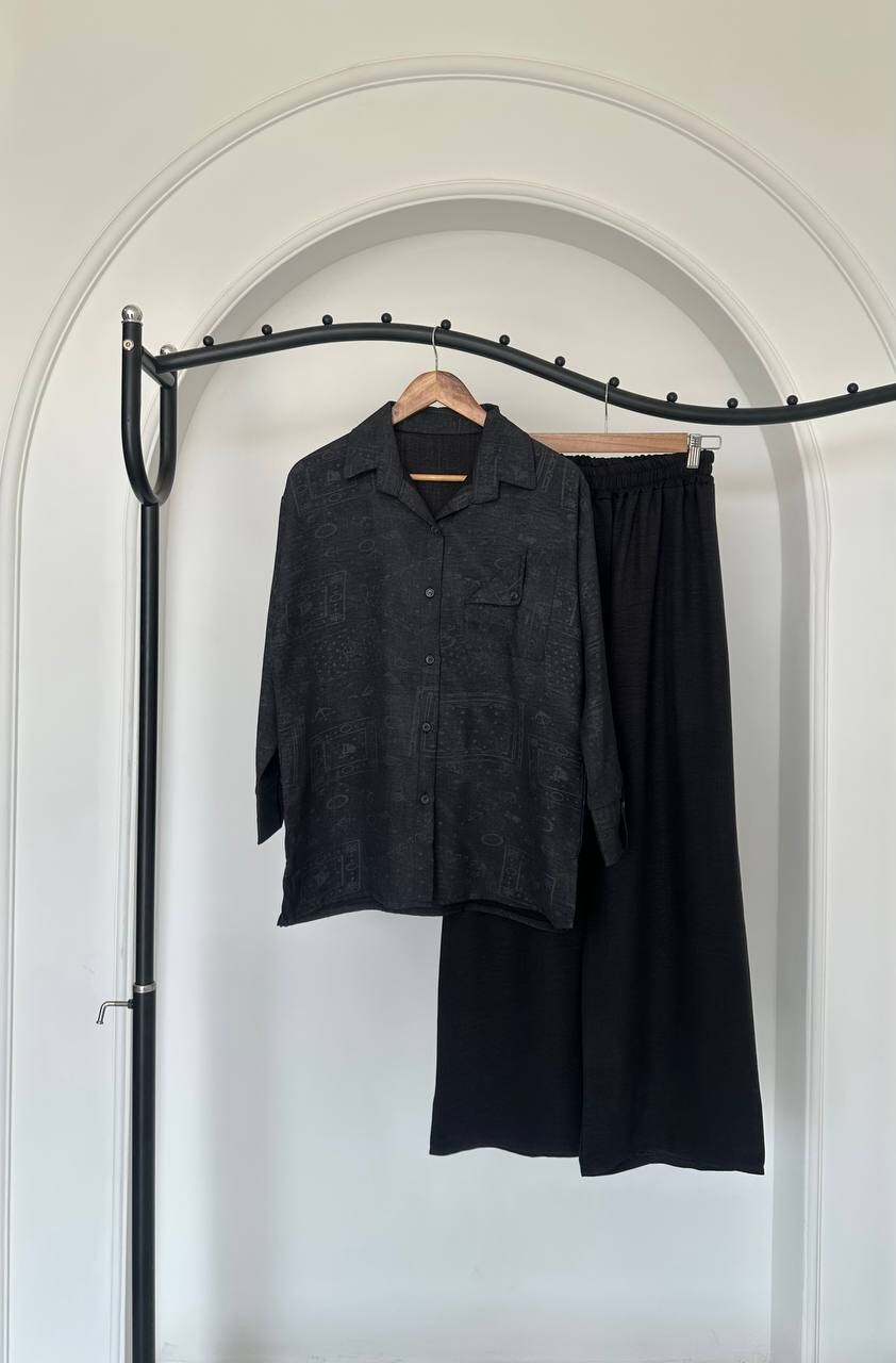 FOR YOU MODA - 9502-42O-1 سوت بنطرون- اسود