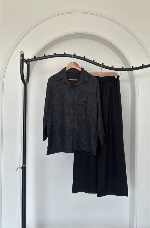 FOR YOU MODA - 9502-42O-1 سوت بنطرون- اسود