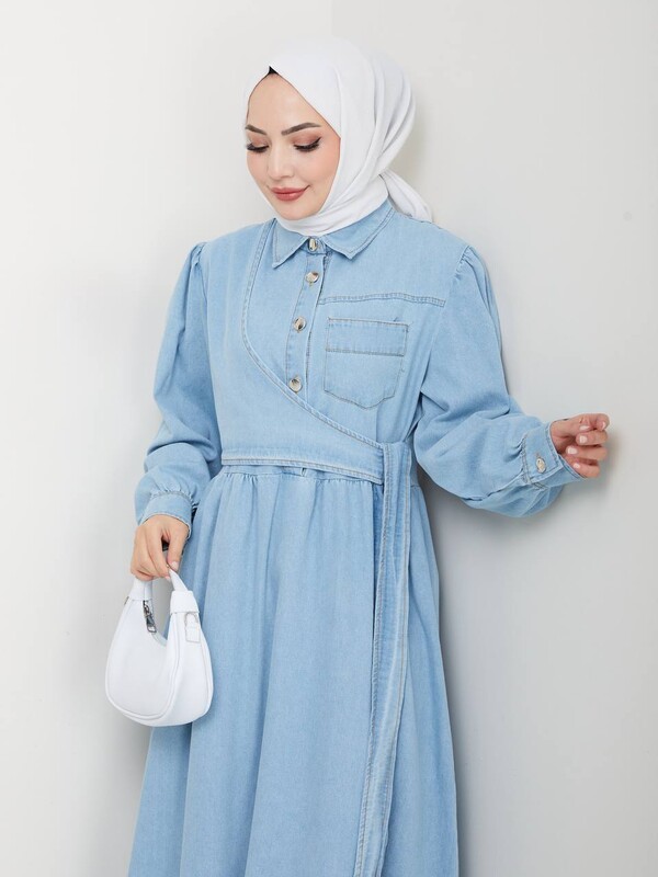 FOR YOU MODA - 9511-21M-1 فستان جينز (1)