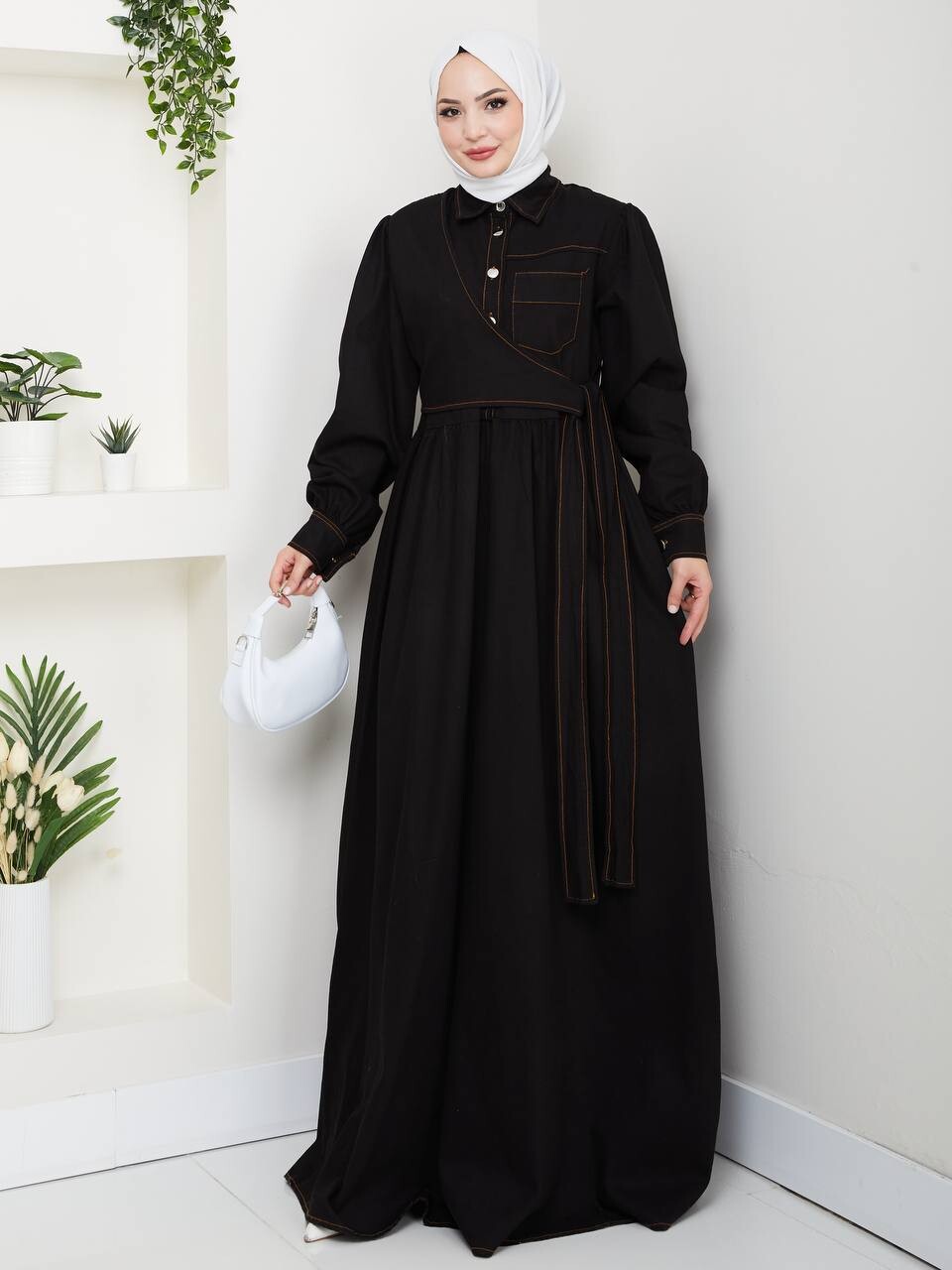 FOR YOU MODA - 9511-21M-2 فستان جينز لون اسود 