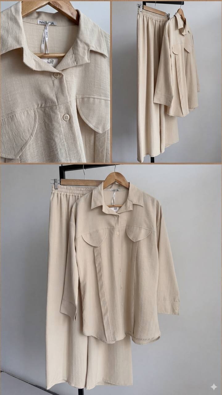 FOR YOU MODA - 9520-9J-2 سوت بنطرون -بيج